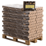 Ronde Beuken Briketten – Pallet, 96 Pakken van 10 kg (960 kg)